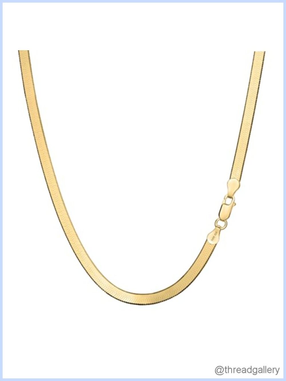 14K Gold Chain Necklace Flat Snake Herringbone 4MM 18in Unisex